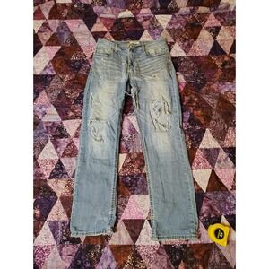 BKE Buckle‎ Tyler Straight Jeans Mens 33x32 Blue Stretch Light Workwear Western